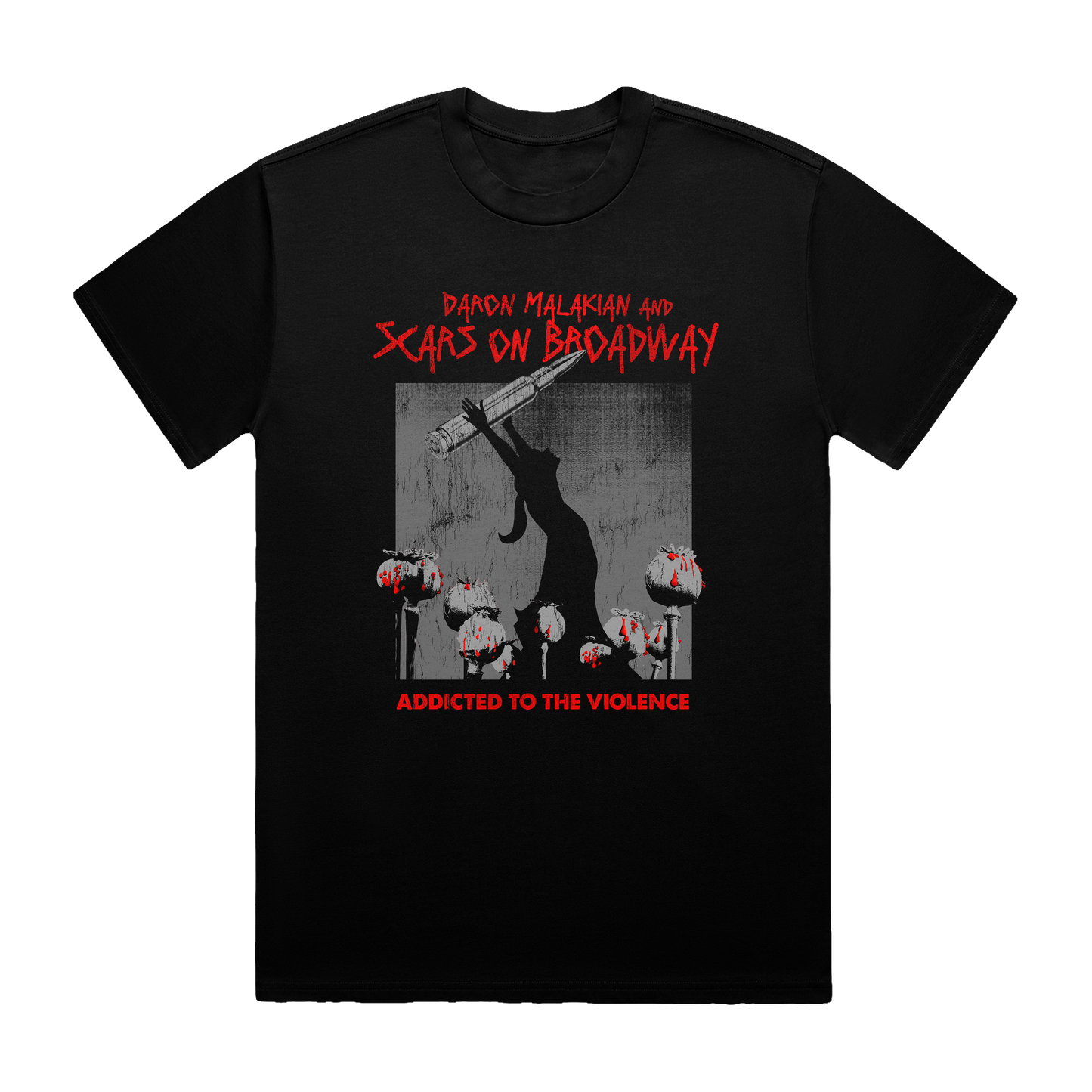 Addicted To The Violence Grey Art T-Shirt