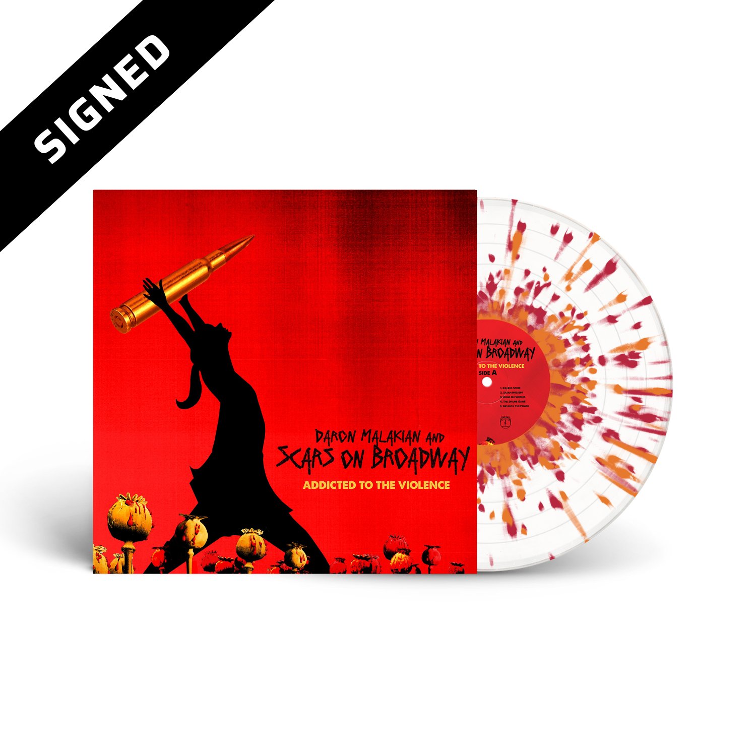 新品 LP Daron Malakian Scars on Broadway Addicted To The Violence Splatter LP (Signed) – Scars on