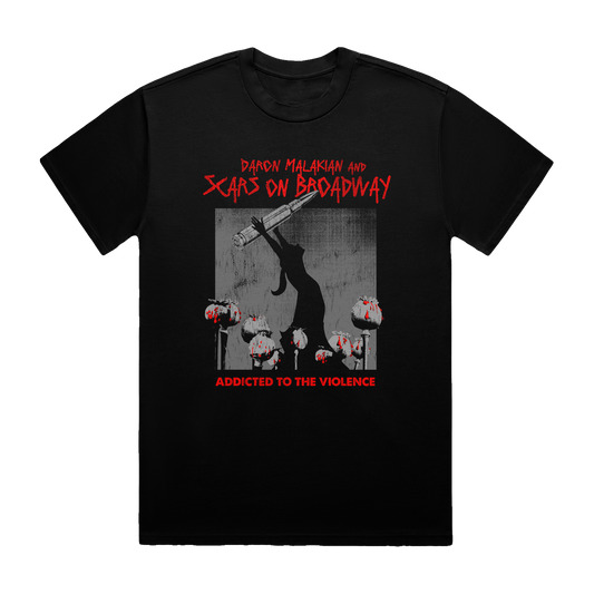 Addicted To The Violence Grey Art T-Shirt